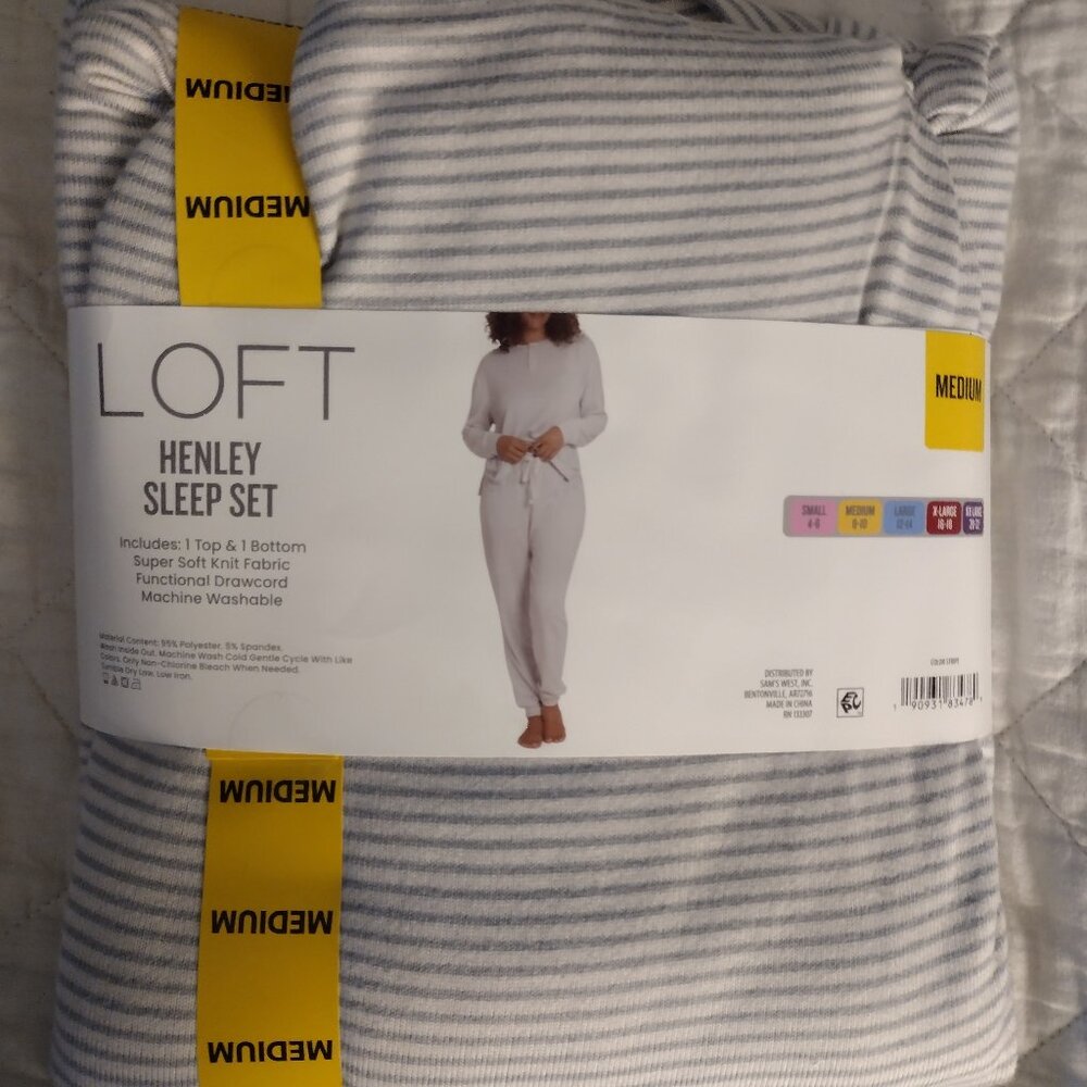 Loft grey  ladies pajamas set medium  nwt
